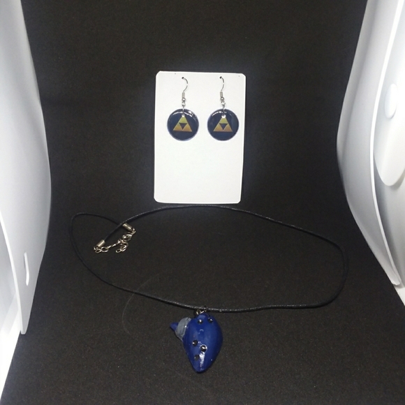 Handmade Jewelry - Handmade Zelda Necklace And Earrings Jewelry  Set